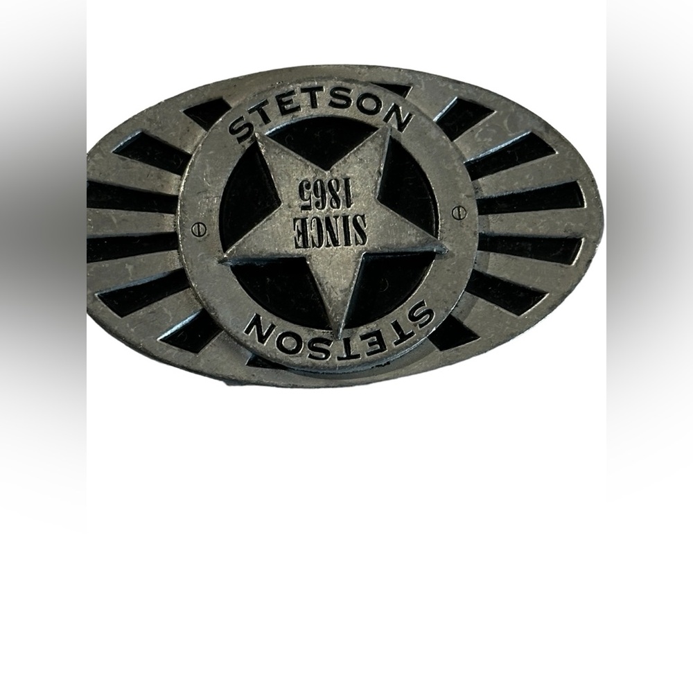 COPY - VINTAGE 2003 METAL STETSON BUCKLE MADE IN USA - Picture 2 of 10
